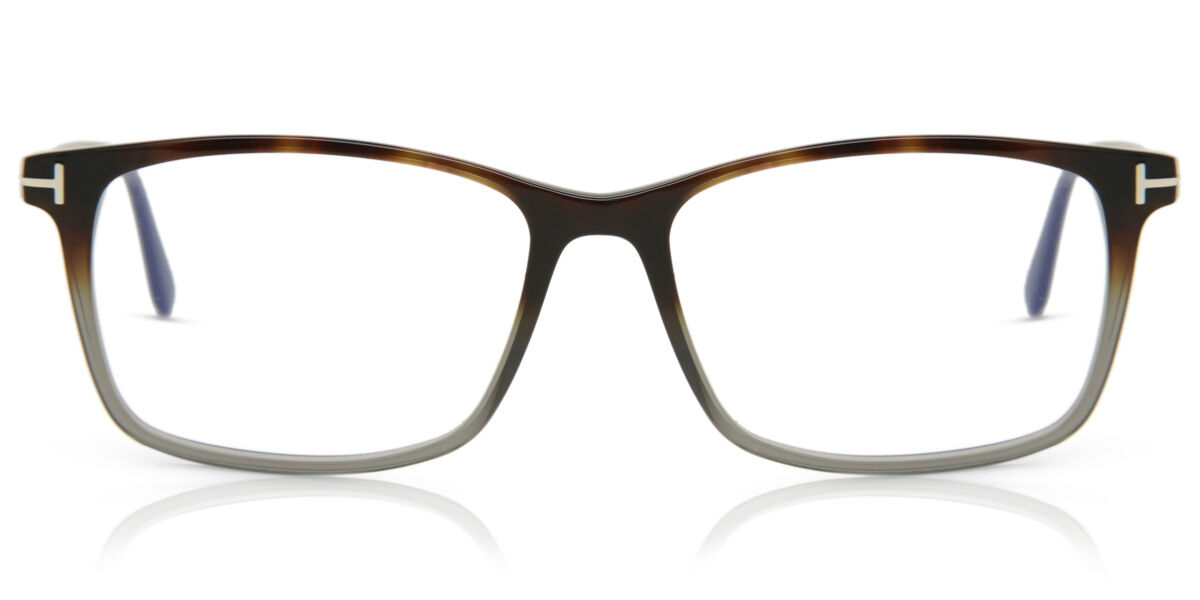 Tom Ford FT5584-B 056 Blue-Light Block Square Tortoise Eyeglasses