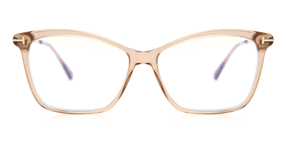 Tom Ford FT5687-B 045 Blue-Light Block Cat Eye Transparent Brown