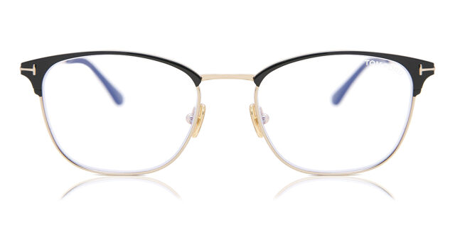 Tom Ford FT5750-B 001 Square Shiny Black Gold Eyeglasses  display picture 3