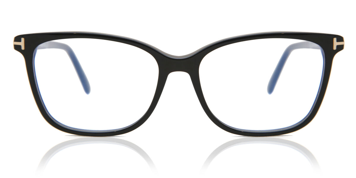Tom Ford FT5535-B Blue-Light Block 001 Square Black Eyeglasses