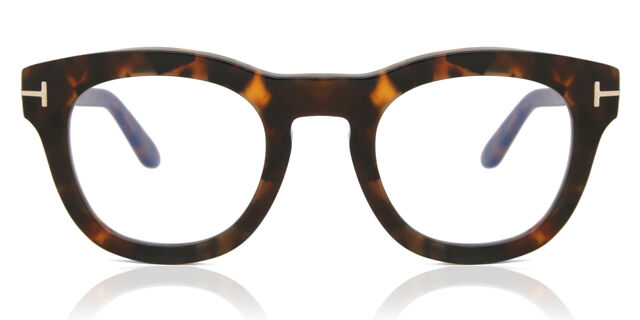 Tom Ford Tortoiseshell Rectangular Blue Light Glasses with Brown Case Tom Ford FT5909-B 052 Blue-Light Block Cat Eye Dark Tortoise  main image 2