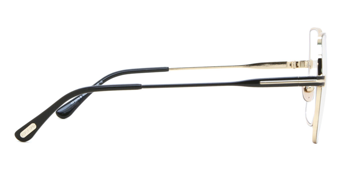 Tom Ford FT5876-B 032 Blue-Light Block Pale Gold Black Eyeglasses