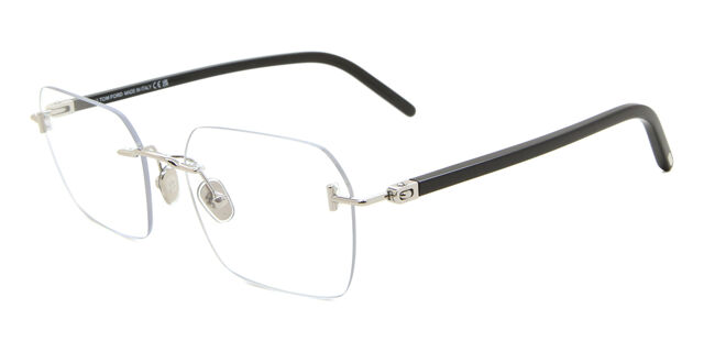 Tom Ford FT5934-B 016 Blue-Light Block Rectangle Shiny Palladium 