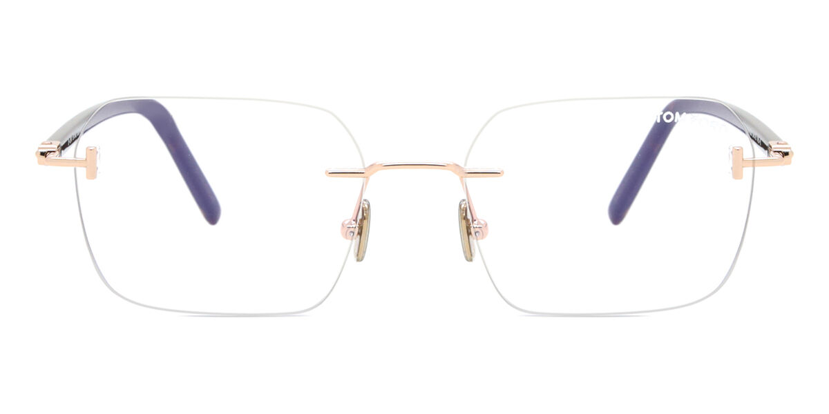 TOMFORD FT-5595-B サングラス Tom Ford FT5934-B 028 Blue-Light Block Rectangle Shiny Rose Gold