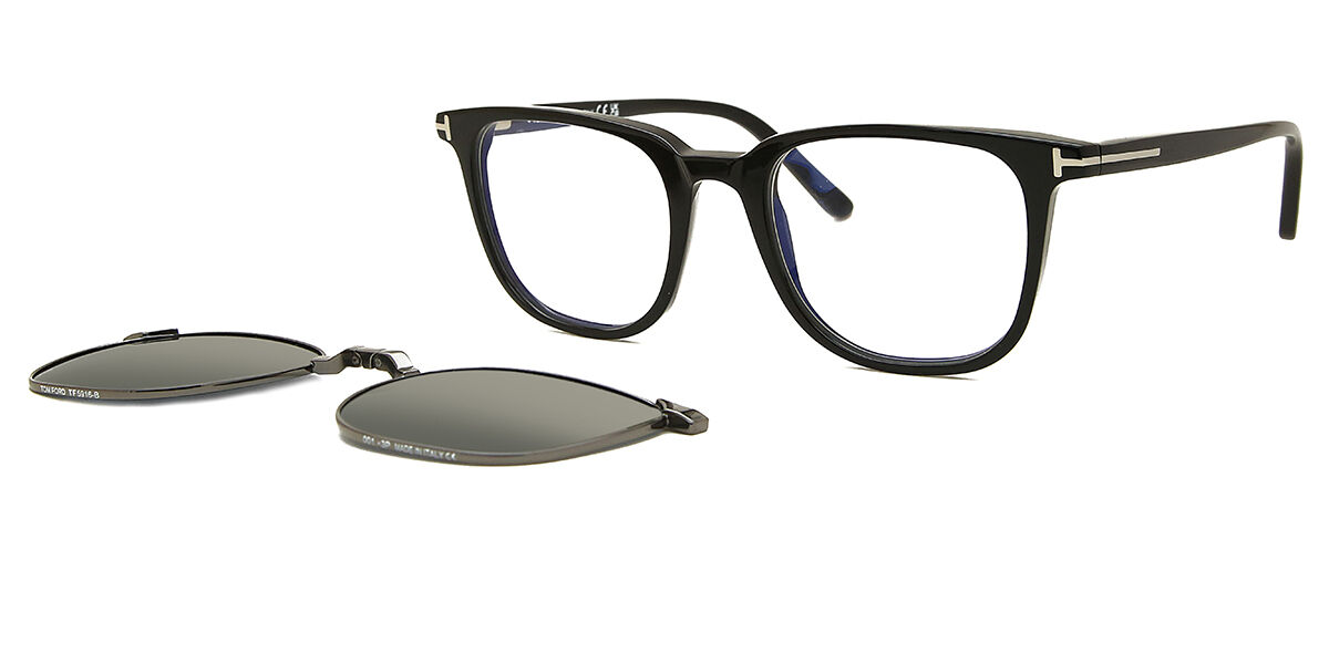 トム フォードビューティ Tom Ford FT5916-B with Clip-On 001 Blue-Light Block Square Shiny