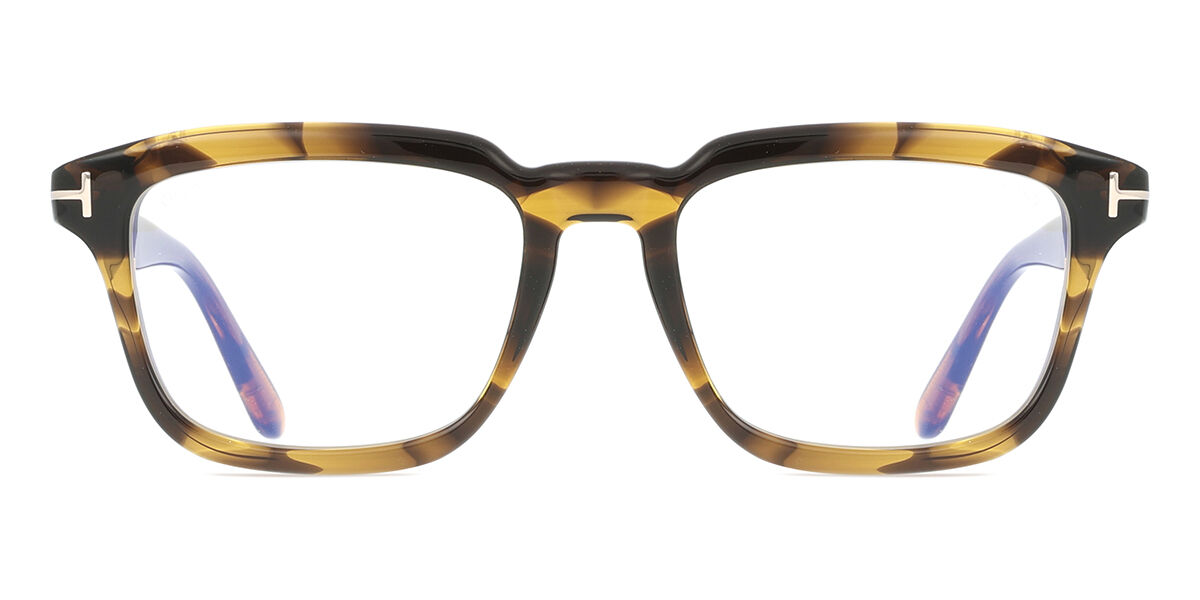 Tom Ford FT6032-B 056 Blue-Light Block Rectangle Striped Yellow