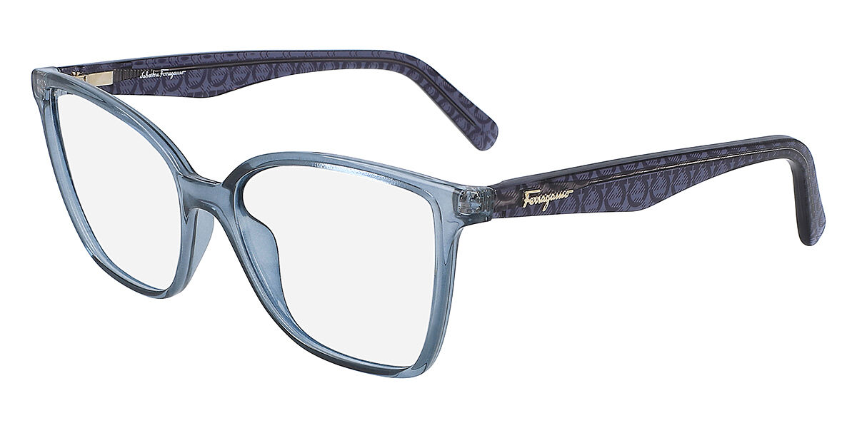 Salvatore Ferragamo SF 2868 414 Cat Eye Transparent Blue