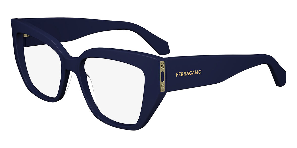 Salvatore Ferragamo SF 2972 414 Cat Eye Navy Blue Eyeglasses