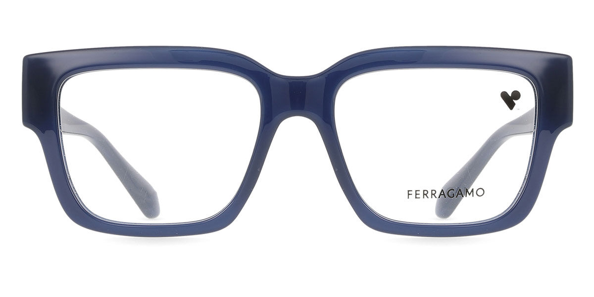 Salvatore Ferragamo サイズ5 定価約10万 Salvatore Ferragamo SF 2975 423 Square Opaline Blue Eyeglasses
