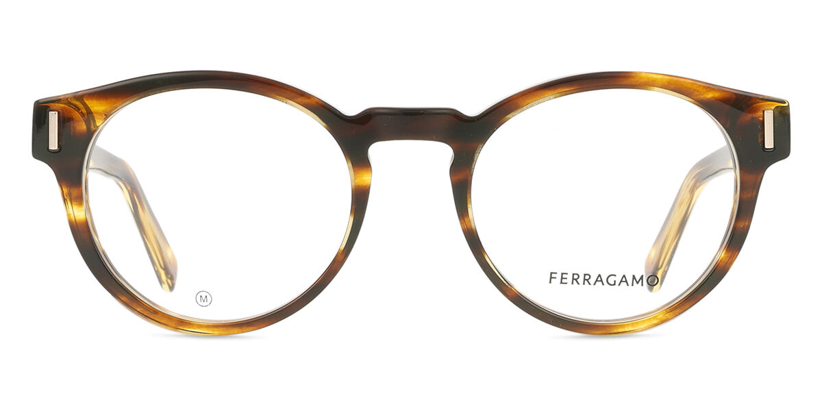 Salvatore Ferragamo SF2998 216 Oval Brown Horn Eyeglasses