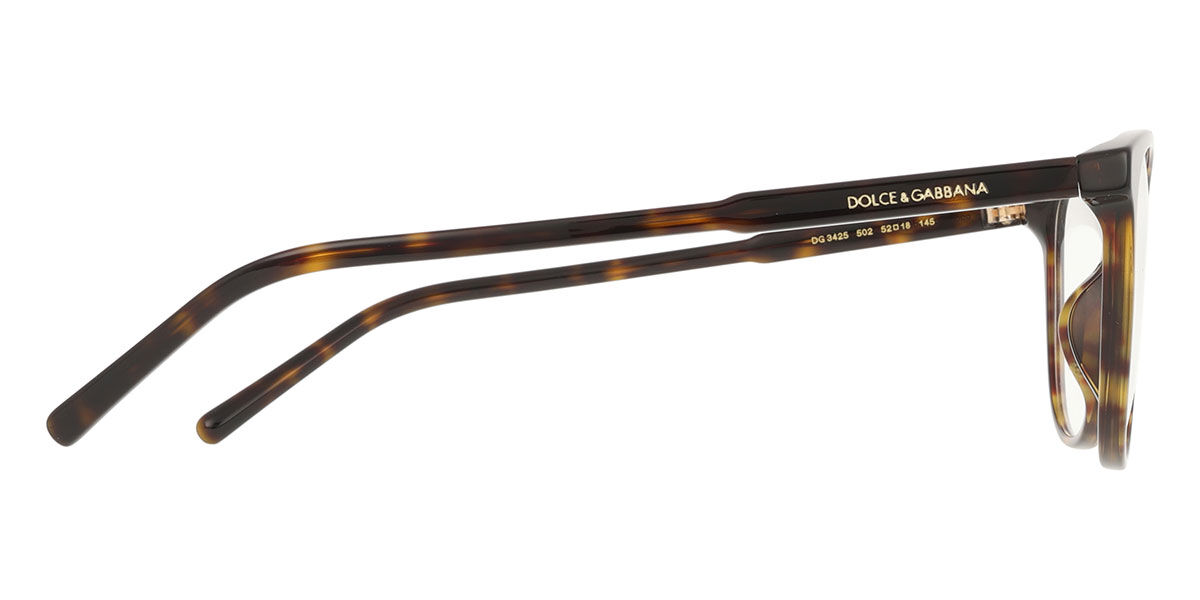 Dolce & Gabbana DG3425 502 Oval Shiny Dark Tortoise Eyeglasses