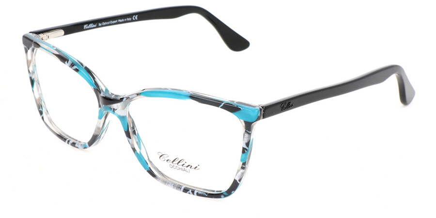 Cellini 1432 C Square Pattern Blue Black Eyeglasses | SmartBuyGlasses US