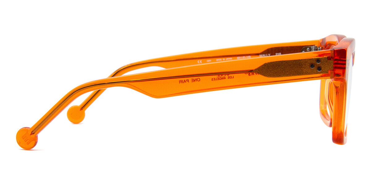 LA Eyeworks Wally 218 Square Transparent Persimmon Orange