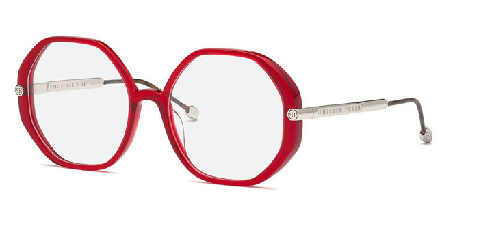 Philipp Plein VPP113M Eyeglasses Palladium Metal Rectangular Philipp Plein VPP113M Eyeglasses | Select Eyewear main image 2