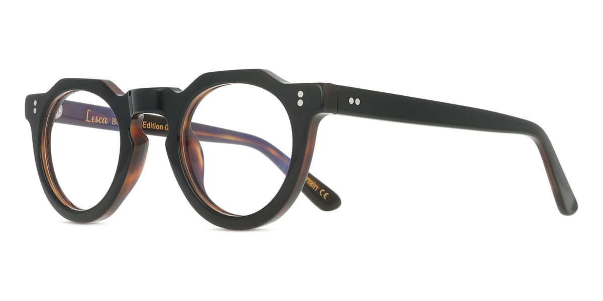 メガネ・老眼鏡 Lesca PICA Lesca PICA K5 Oval Black On Tortoise Eyeglasses | SmartBuyGlasses US