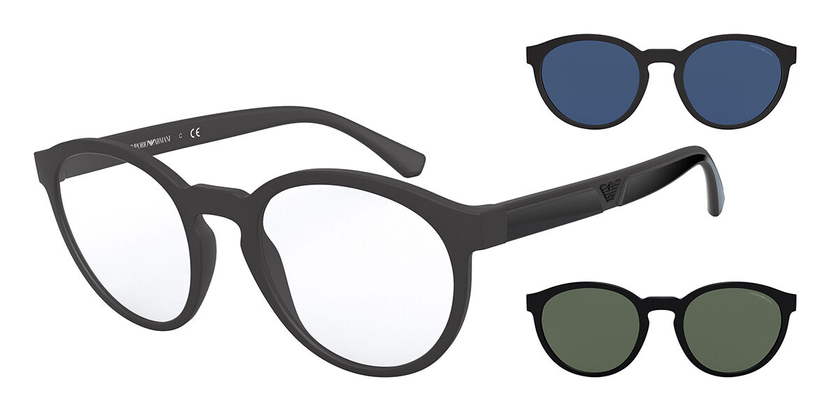 Emporio Armani EA4152 With Clip-On 58011W Oval Matte Black