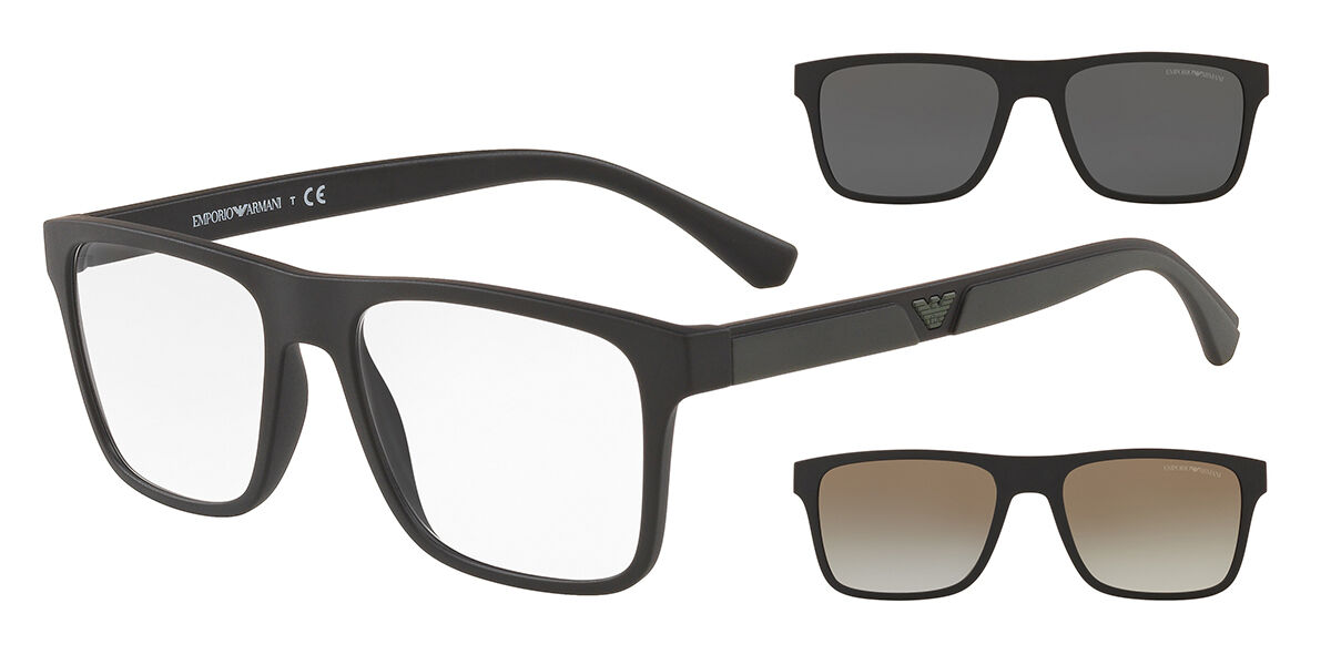 Emporio Armani EA4115 With Clip-On 58531W Square Matte Black