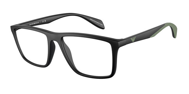 Emporio Armani EA3230 5001 Square Matte Black Eyeglasses  display picture 3