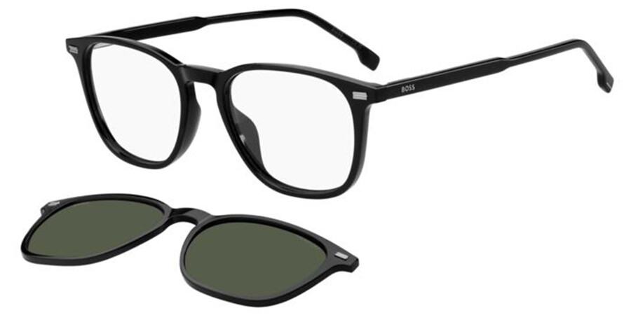 BOSS 1882/G/C Asian Fit with Clip-On 807/UC Oval Black Eyeglasses ...